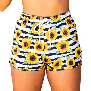 Short Feminino Estampado Girassol