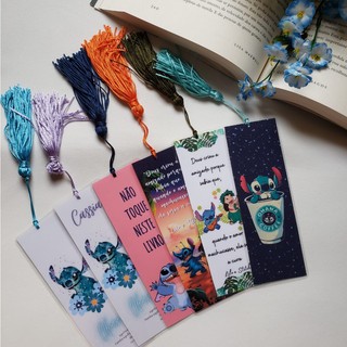 Marcador de Página Lilo e Stitch com ou sem tassel Plastificado Ohana Leia a Descrição