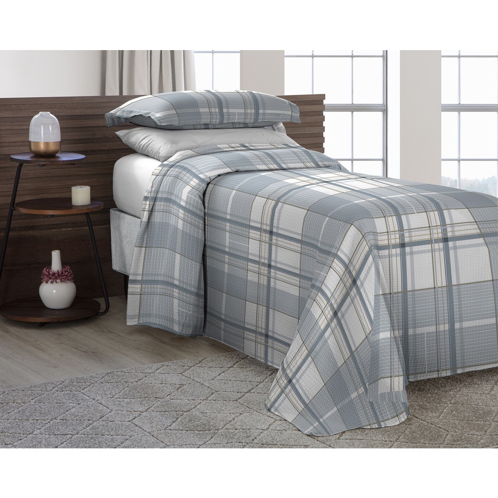 Cobre Leito Colcha Piquet Madrid Solteiro 2 Peças Tecido Algodão Estampado Várias Estampas