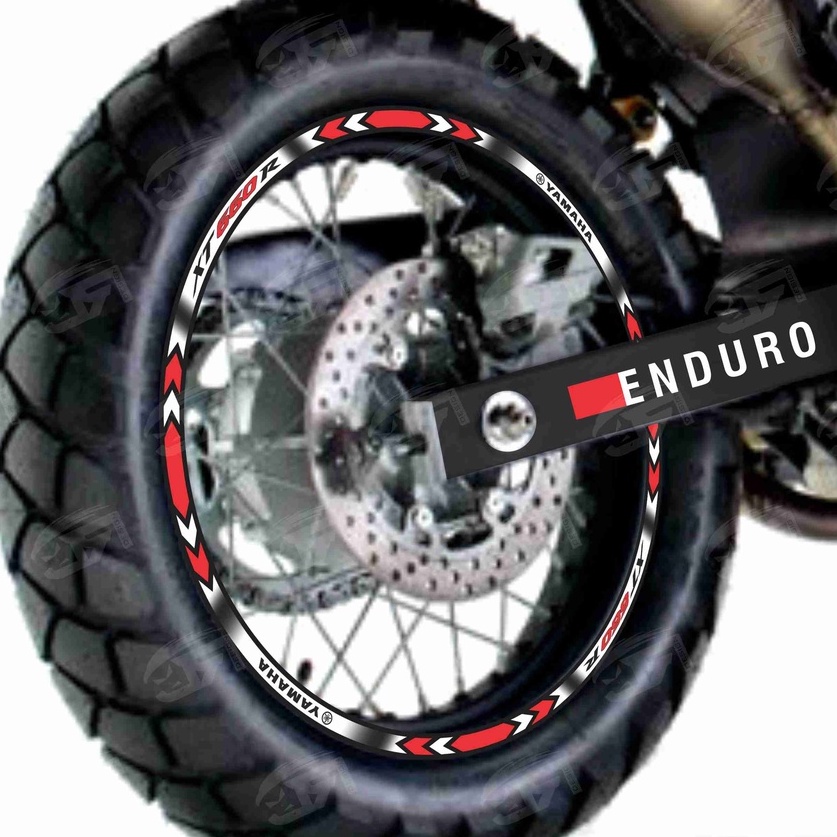 Adesivo Friso Refletivo Roda Moto Yamaha XT 660R XT660R XT 660 R XT 600 XT600 Tenere 660 + Adesivos Internos M01 vermelho2
