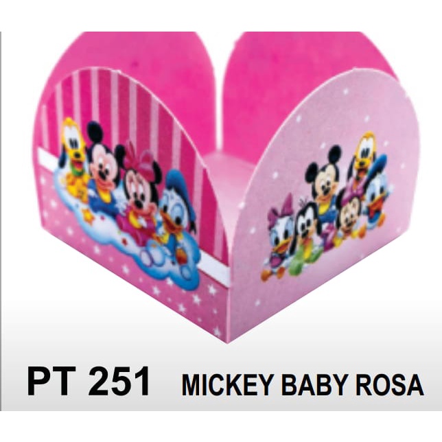 50 Formninhas Para Doce Festa Turma  Mickey Baby Rosa Pt251 (Jango) em Oferta na Shopee