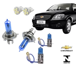 Kit Lampada Farol Celta Super Branca + Brinde 2000 2001 2002 2003 2004 2005 PROMOÇÃO SHOPEE