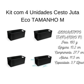 Kit Organização Juta com Lixeira e Cesto - Nitron