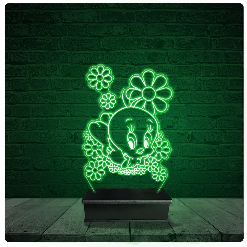 Luminária Abajur Acrílico Led - Piu-Piu Frajola 10