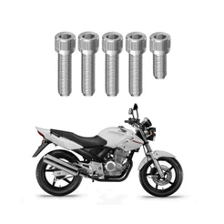 Kit parafusos inox do protetor escape e ponteira CBX250 Twister 2006 a 2008 junção escapamento