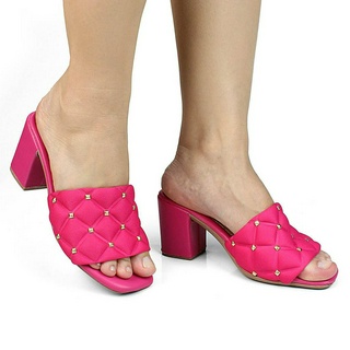 Salto Feminino Bordado Confortavel com Spike Moda Blogueira