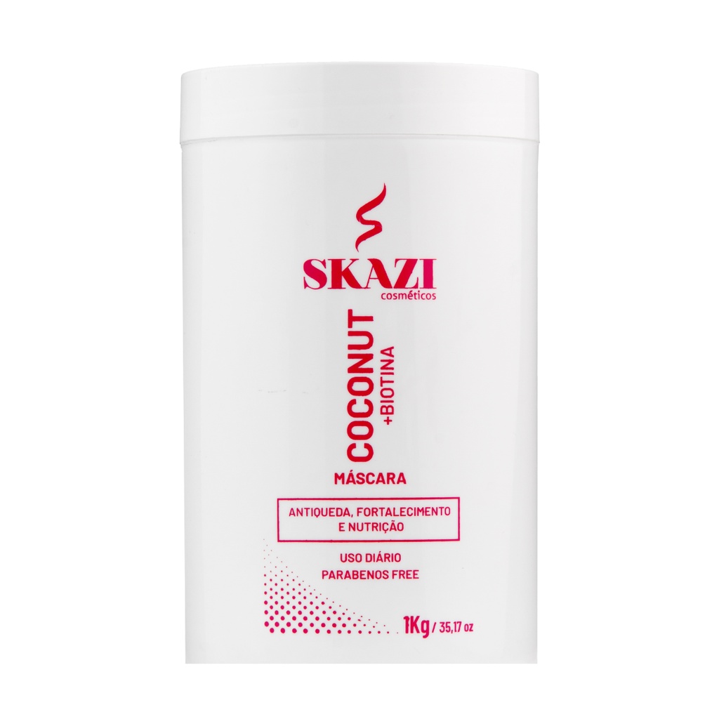 Máscara de Tratamento Skazi 1kg – Vegana Coconut Fortalecedor – Nutrição e Fortalecimento Capilar em Oferta na Shopee