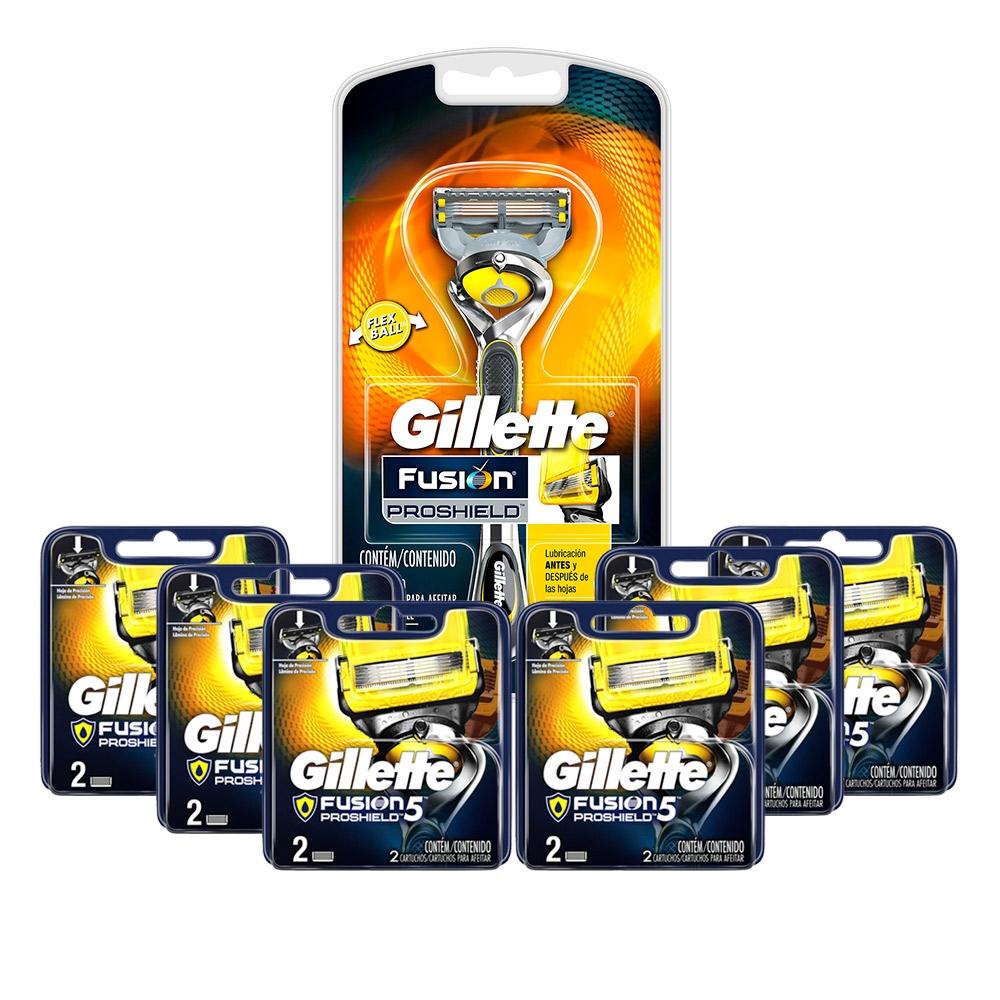 Kit Gillete Fusion Proshield com 01 aparelho + 12 Cargas em Oferta na Shopee