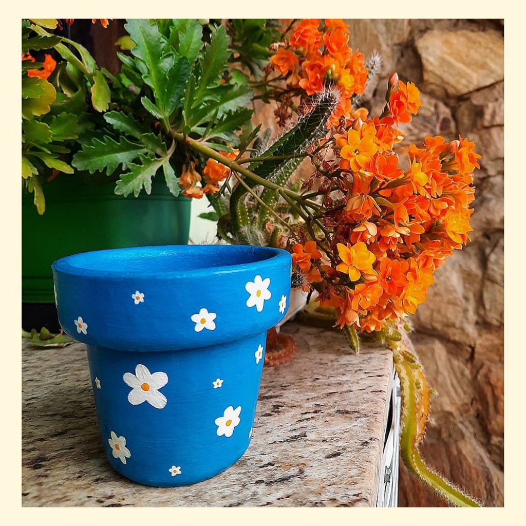 Vaso de barro personalizado - Vaso Flowers