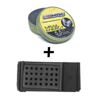 Chumbinho Missil Energy 5.5mm 250 Unidades - Nautika + Porta Chumbo de Pulso - Teisen