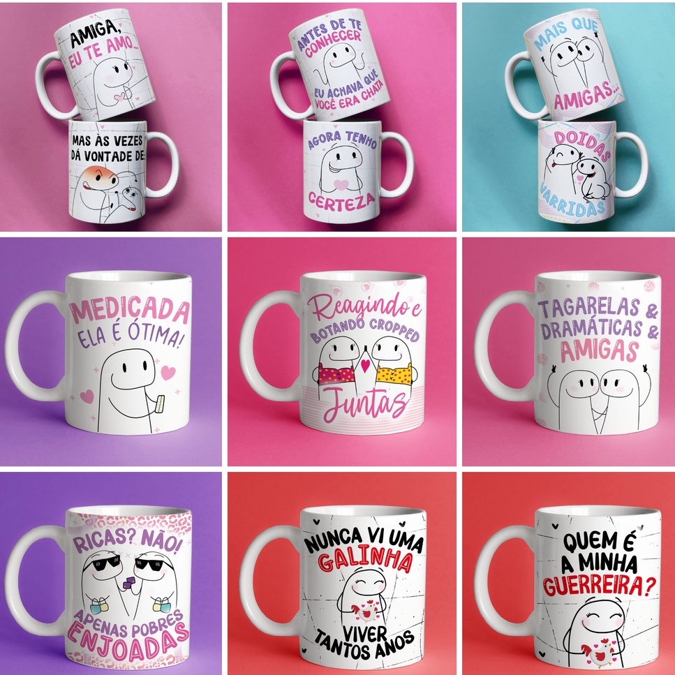 Caneca Personalizada Para Amigas Flork Porcelana Presente Amiga Dia Dos Amigos Amigas Melhores