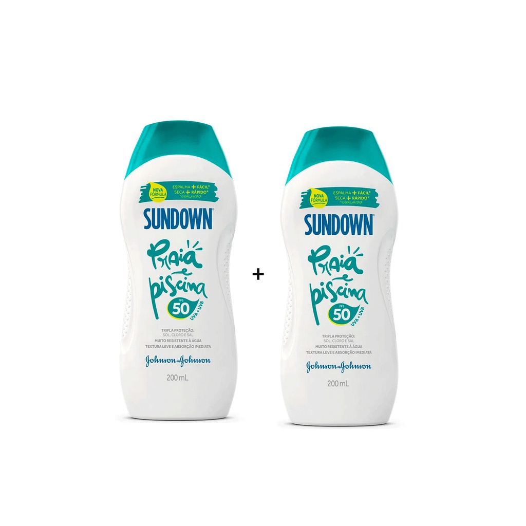 Protetor Solar Sundown Praia E Piscina Fps50 200 Ml Kit 2 unid