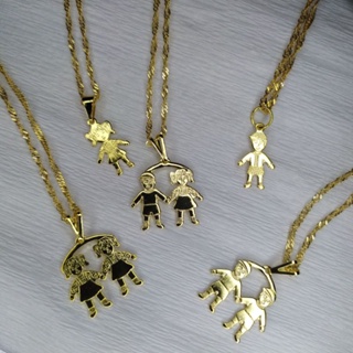 Colar Folheado Pingente Filhos Casal Namorados Família Amigos Irmãos Irmãs Amor de Mãe Folheado 1 Milésimo em Oferta na Shopee