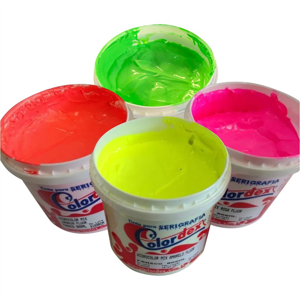 Tinta Tecido Hidrocolor Mix Fluorescente Silk Screen serigrafia estampa pintura em Oferta na Shopee