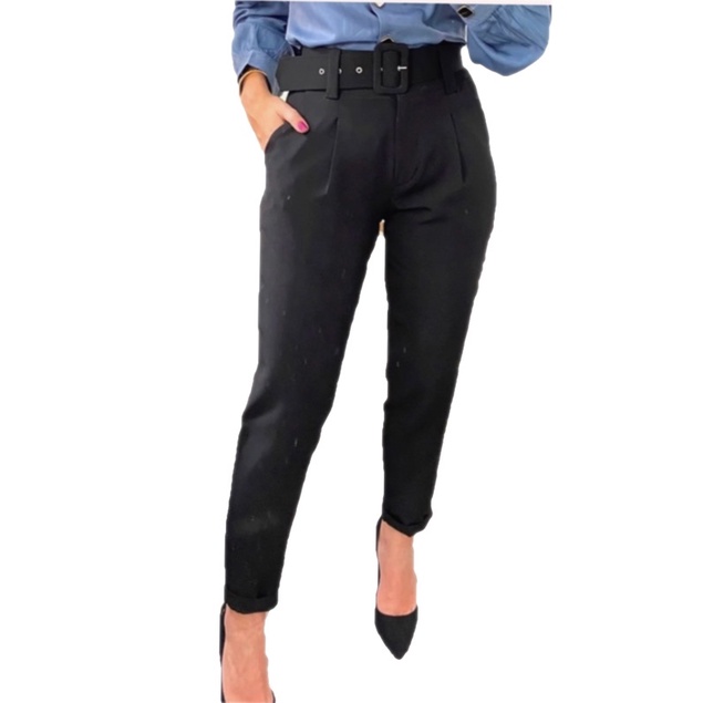 Calça Social Feminina Alfaiataria Com Cinto Moda Feminina Loja Física Bras  Shopee Brasil