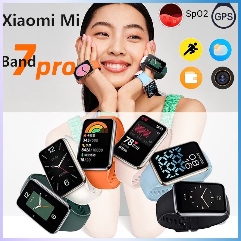 [SOH] Full Color 7 Pro Inteligente Mi Mi Banda Band Amoled 5atm À Prova D' Água Esportes Fitness Natação Gps Tracker monitoramento de Oxigênio No Sangue