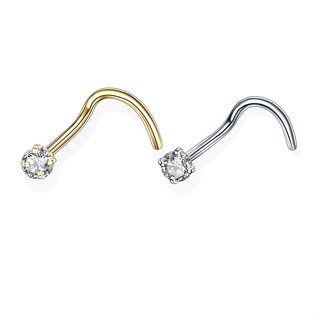 Piercing para Nariz Nostril Dourado ou prata aço cirúrgico Pedra de Zirconia 2 mm 2,5 mm 3 Mm Ponto De Luz em Oferta na Shopee