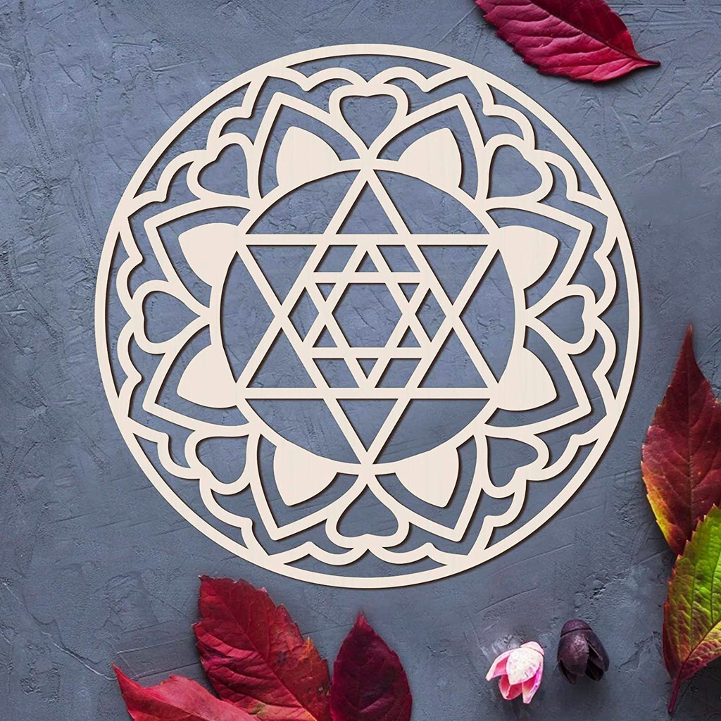 Aplique de Parede vazado Mandala Estrela de Davi Quadro Decorativo geometria sagrada