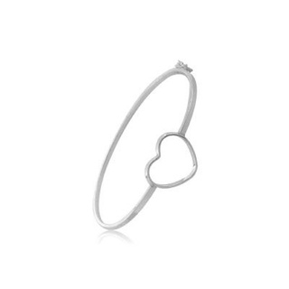 Bracelete prata 925 coração liso acessório