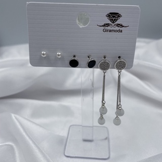Kit brinco zirconia