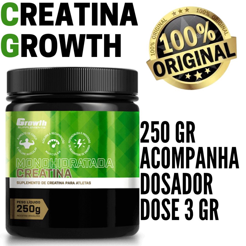 Creatina Growth 250 Gr Monohidratada | Shopee Brasil