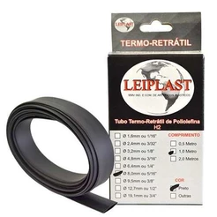 ESPAGUETE TERMO RETRATIL 8.0 MM PRETO - 1 METRO - LEIPLAST