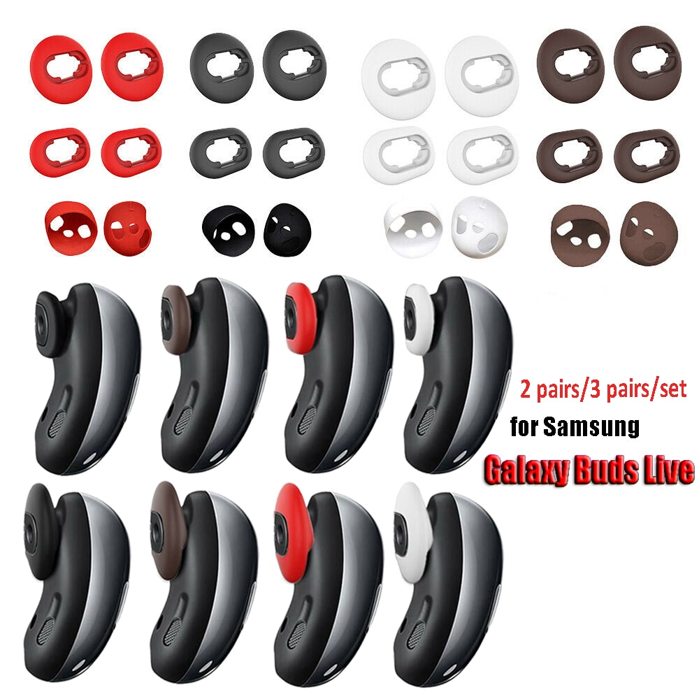 3Pairs/set Capa De Silicone Para O Earbud Dicas De Substituição Do Plugue De Ouvido Samsung Galaxy Buds Live Headset Acessórios Earbuds Almofada De