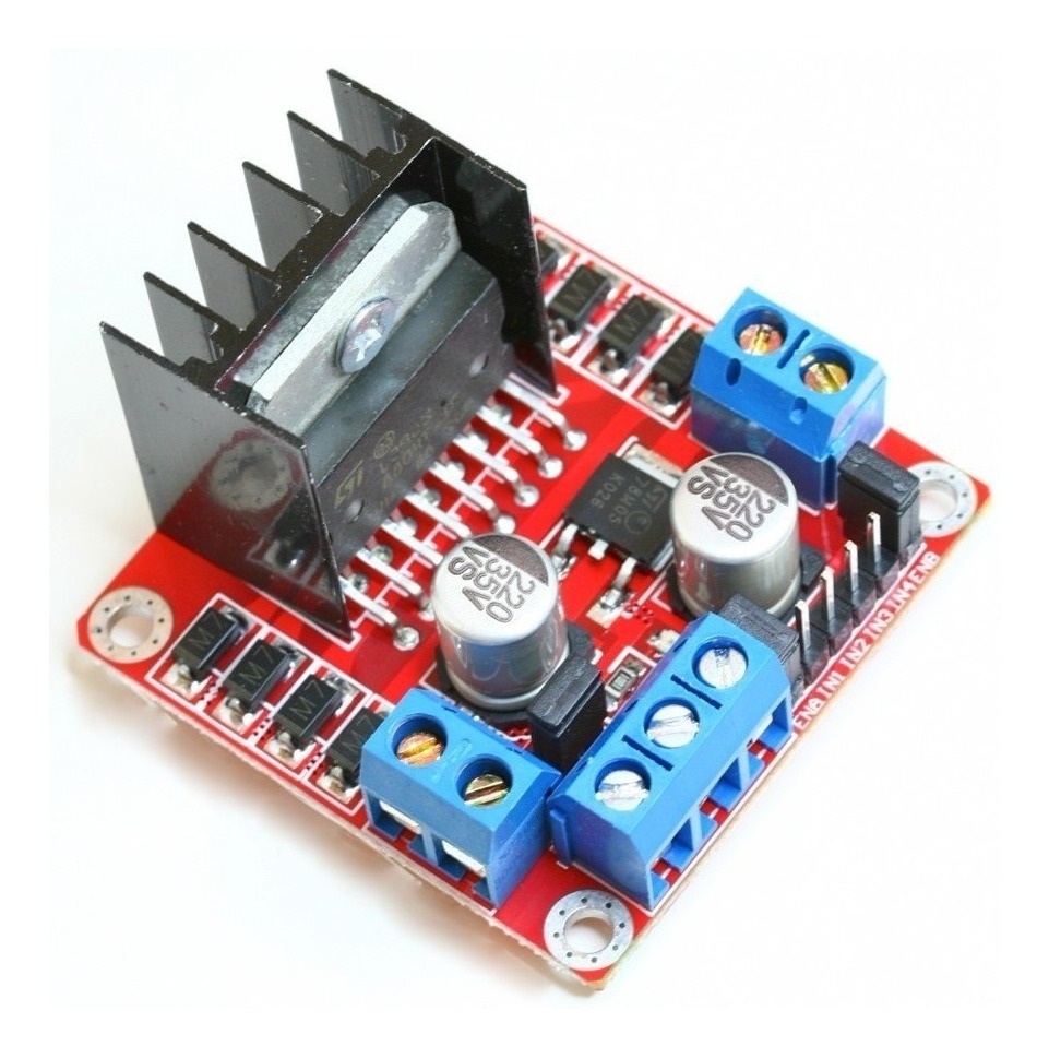 Driver Motor Ponte H L298n Para Projeto Carro Robô Chassi 2WD com Arduino - Controla até 2 Motores DC ou 1 Motor de Passo