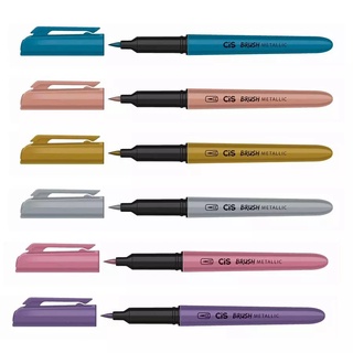 Caneta Ponta Pincel Brush Pen CIS Brush Metallic Cores Metálicas (Marcador Artístico) Unidade