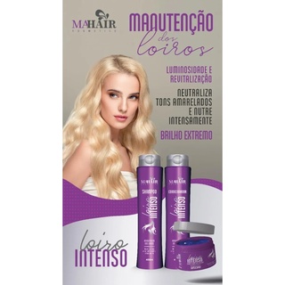 Kit Capilar Matizador Loiro Intenso Mahair Cosmetics Com Produtos