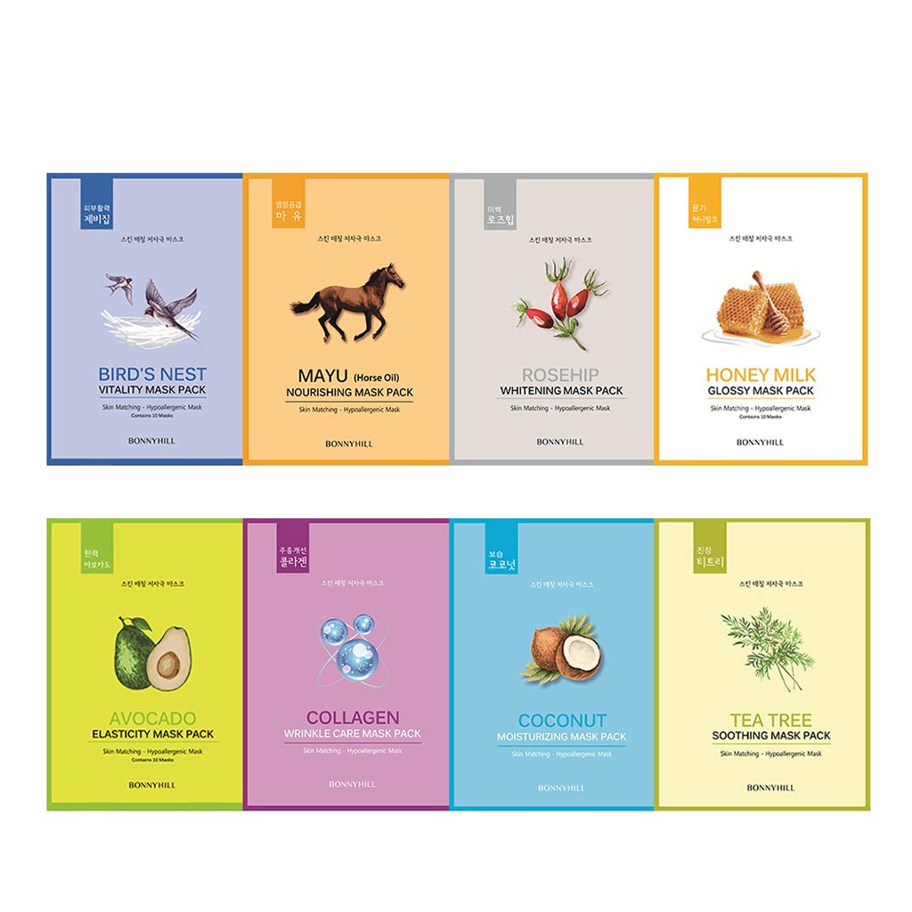 bonnyhill skin matching hypoallergenic mask pack 8 types 1ea 23g