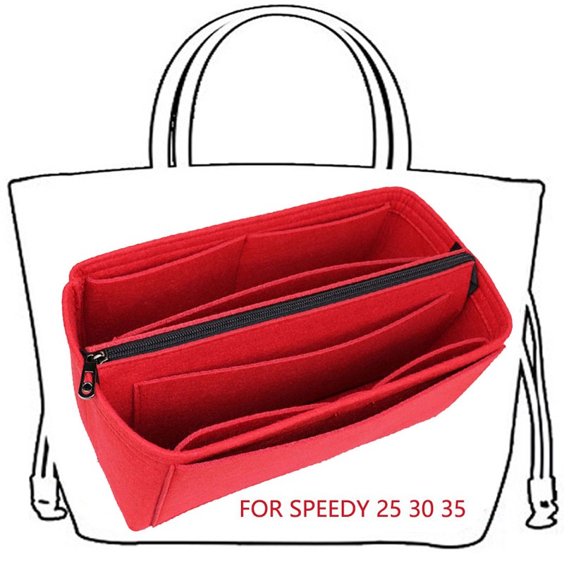 Para SPEEDY 25 30 35 Saco Organizador Portátil De Cosméticos Feltro Pano Inserção Bolsa Viagem Interna Neverfull