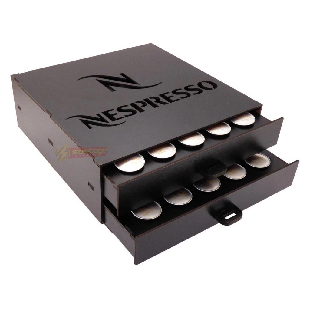 Distributeur De Capsules Nespresso LUME Mia – Capacité 60 Capsules Original / 30 Vertuo – Design En Acier Et Verre – Par Federica Biasi