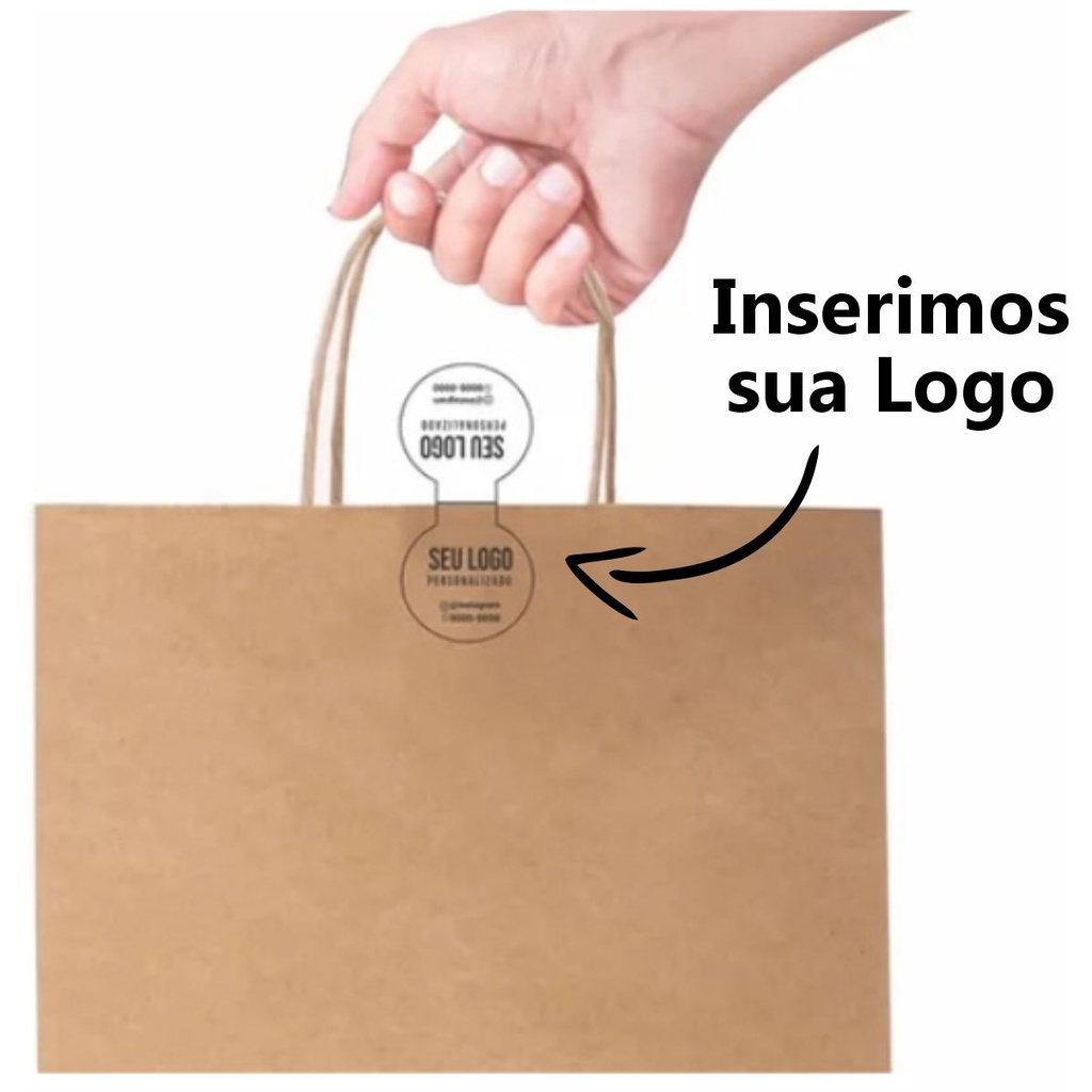 Etiqueta / Adesivo Para Fechar Sacola Personalizado (Pacote com 100 Unidades) em Oferta na Shopee