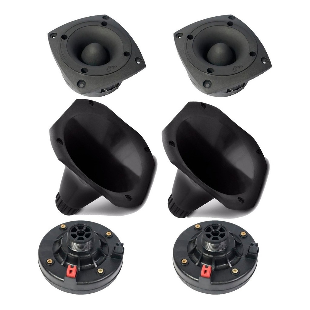 Kit Para Corneteira 2 Driver + 2 Cone Bocal Cornetas + 2 Super Tweeter Tuiter Twiter em Oferta na Shopee