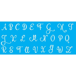 Stencil Alfabeto Maiúsculo Cursivo - Molde Vazado - Estêncil - Tamanho 30x15 cm em Oferta na Shopee