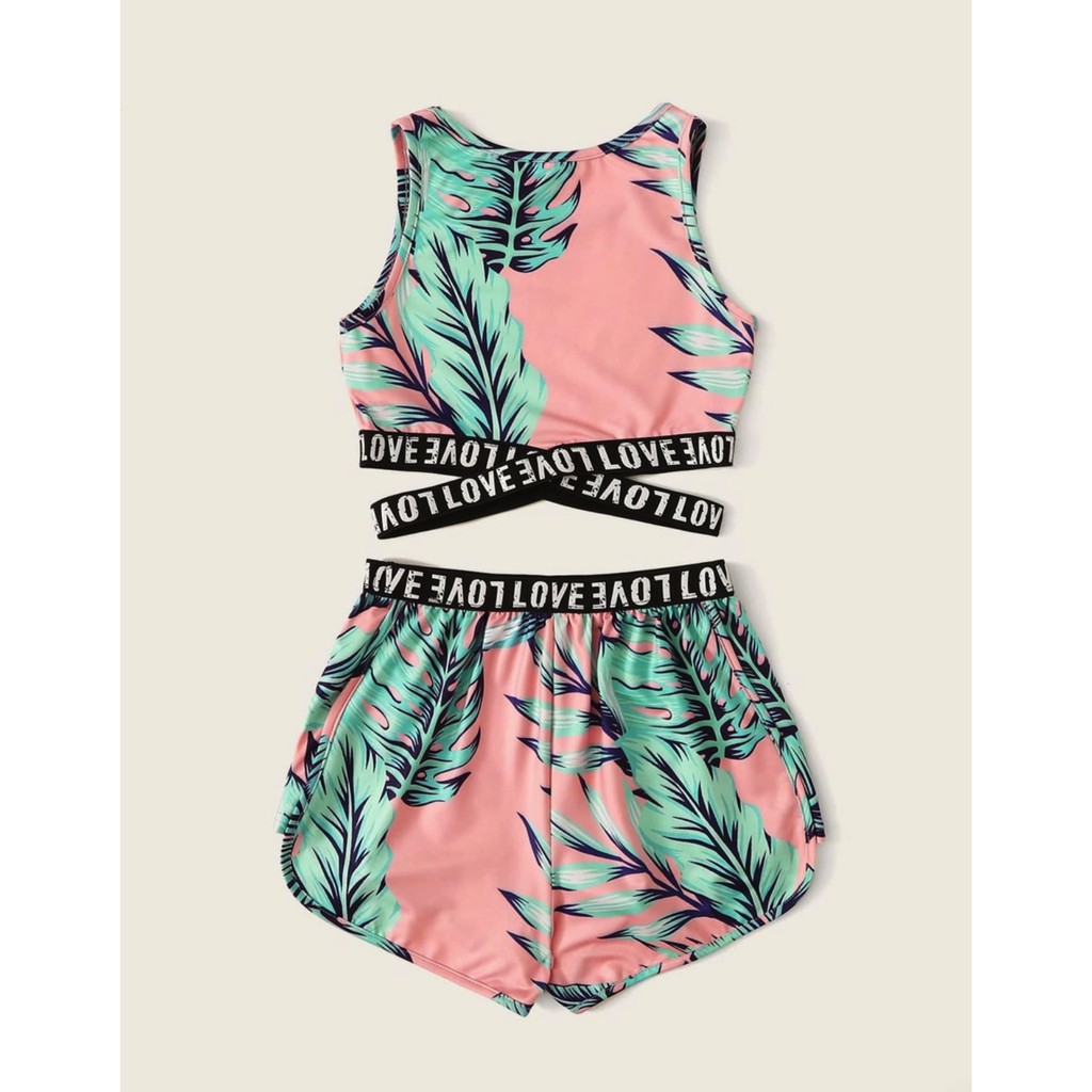 Conjunto Floral Rosa Top E Shorts Infantil 11 12y Shein Shopee Brasil