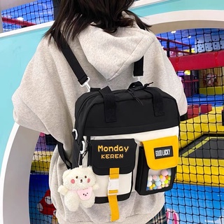 Bolsa Mochila Tiracolo De Nylon De Grande Capacidade / Coreana / Harajuku / Retrô