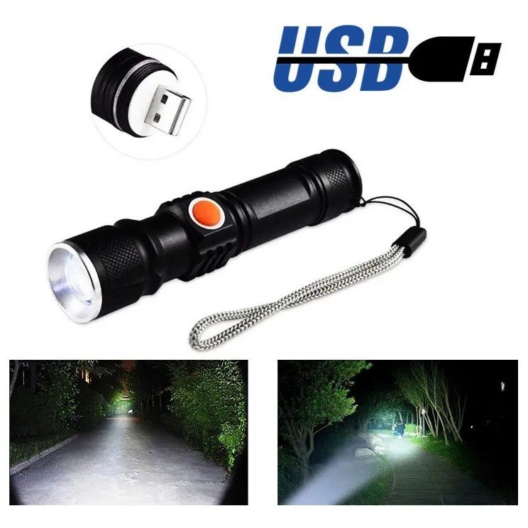 Mini Lanterna Profissional Tática Led T6 Recarregavel Usb