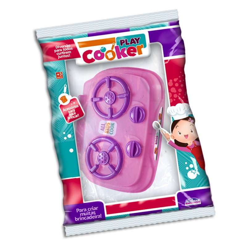 Fogão Vermelho Infantil De Plástico Resistente Brinquedo Faz De Conta Meninas Coleção Play Cooker — imagem 2 de 2