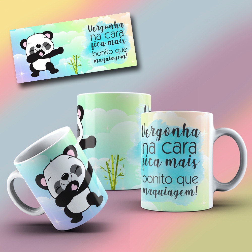 Caneca Persolnalizada 325 Ml"Vergonha na cara fica mais bonito que maquiagem" Porcelana Primeira Linha