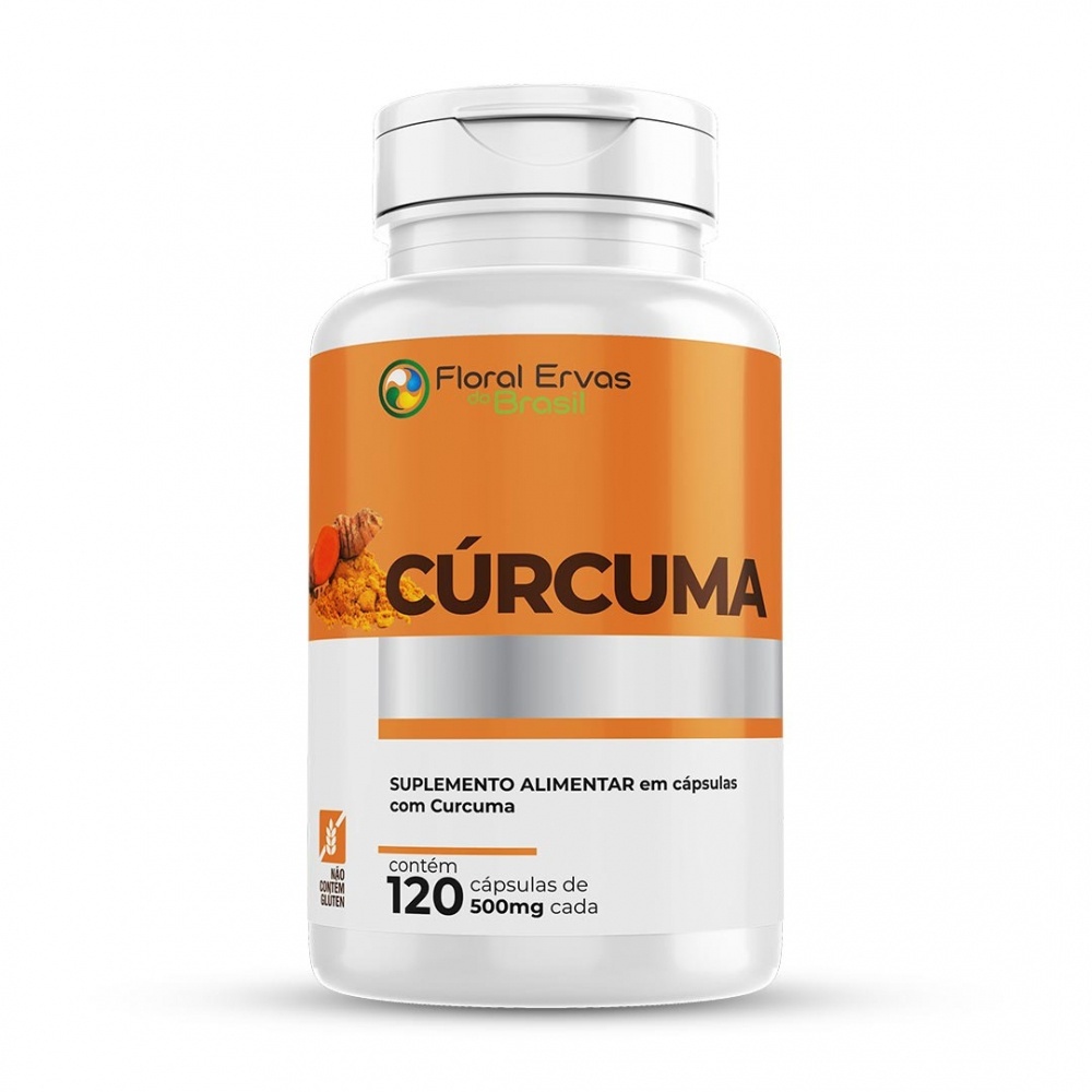 Cúrcuma 500 mg 120 Cápsulas Açafrão Tumérico Açafrão Índia