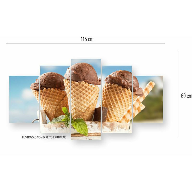 Quadro MDF 6 mm Sorvete Cascão Chocolate Sorveteria