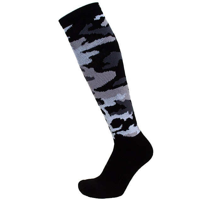 Meião Cano Longo de Compressão Camuflado Urbano Preto