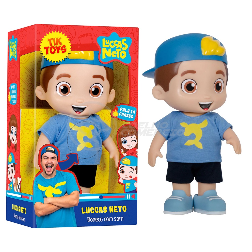 Boneco Luccas Neto Infantil Articulado Fala 14 Frases 24cm | Shopee Brasil