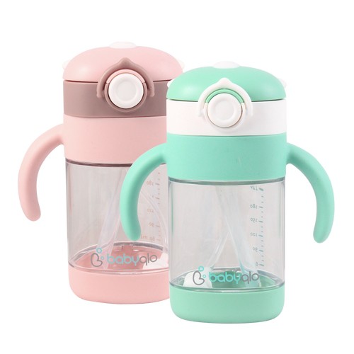 Mamadeira Babyqlo/Garrafa Para Bebê 300ml/Copo De Água Infantil Com De Palha