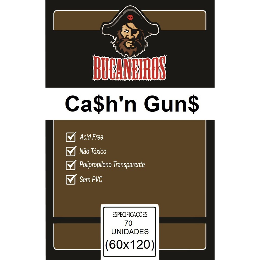 Sleeves Bucaneiros Customizados CA$H'N GUNS (CASH N GUNS, CASHN GUNS) E JAMAICA (60 x 120 mm) C/70