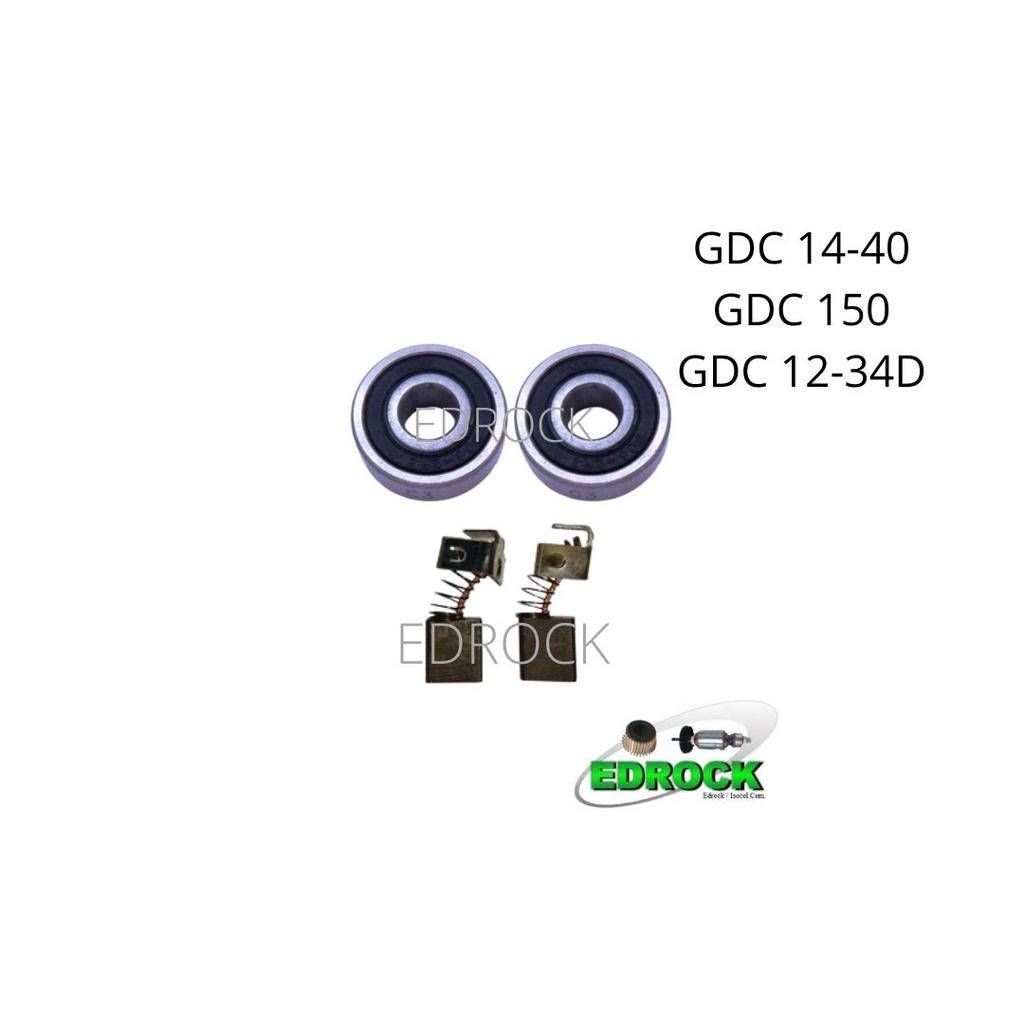 Rolamentos do Induzido + Escova de Carvão Serra Mármore Bosch GDC14-40 em Oferta na Shopee