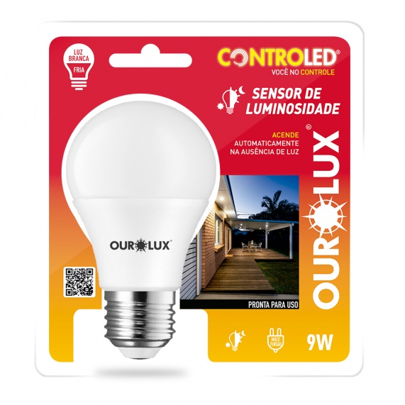 Lâmpada Led Inteligente Sensor De Luminosidade 9w E27 6500k