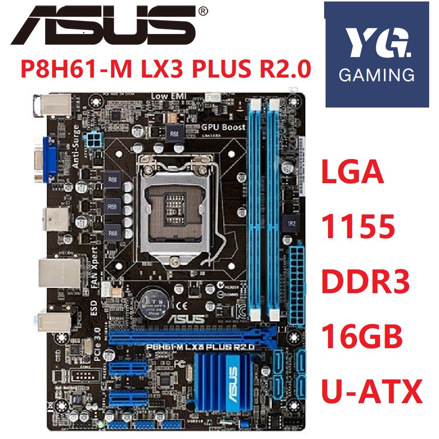 Asus P8H61-M LX3 PLUS R2.0 Desktop Motherboard H61 Socket LGA 1155 i3 i5 i7 DDR3 16G Original Used